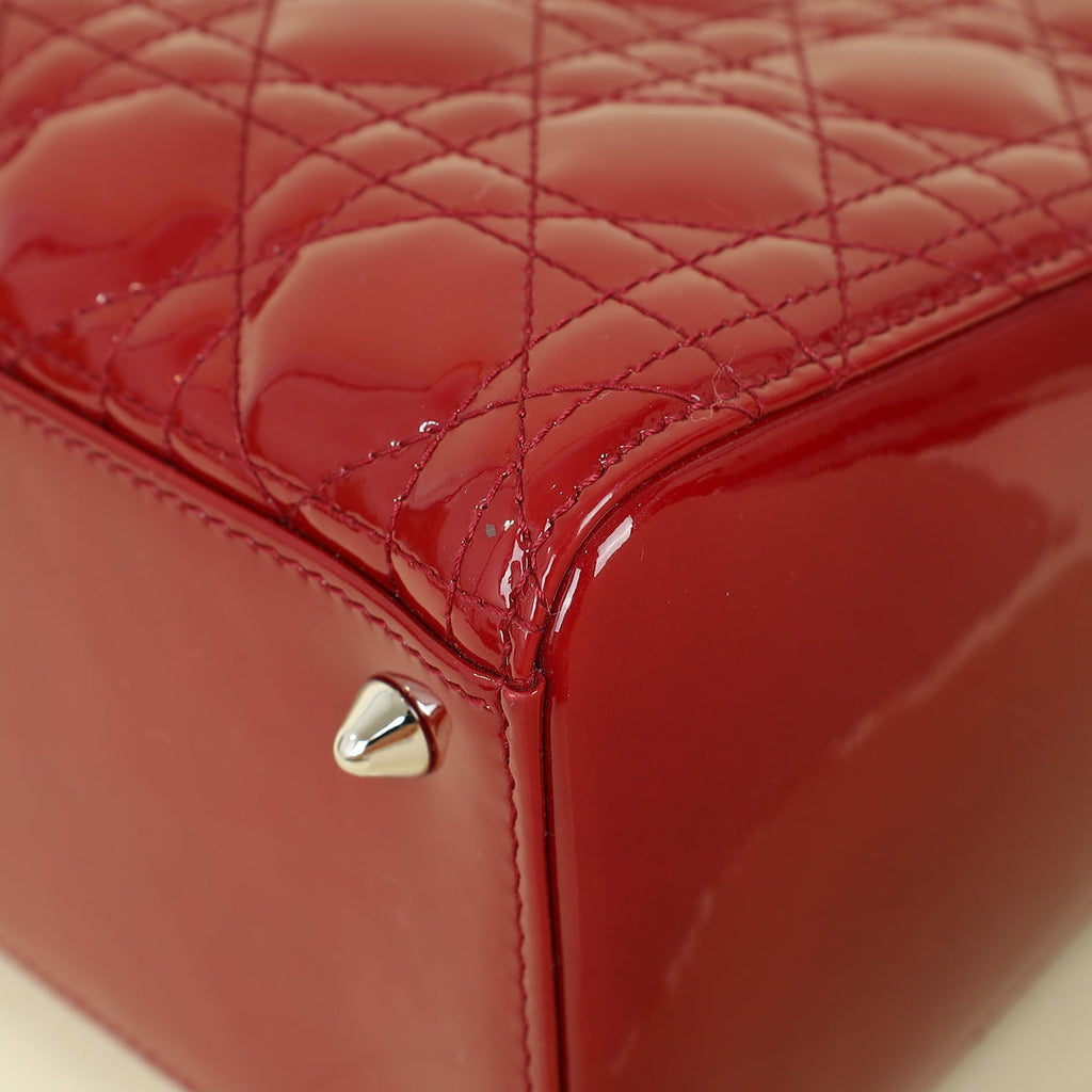 Christian Dior Red Lady Dior Medium Bag
