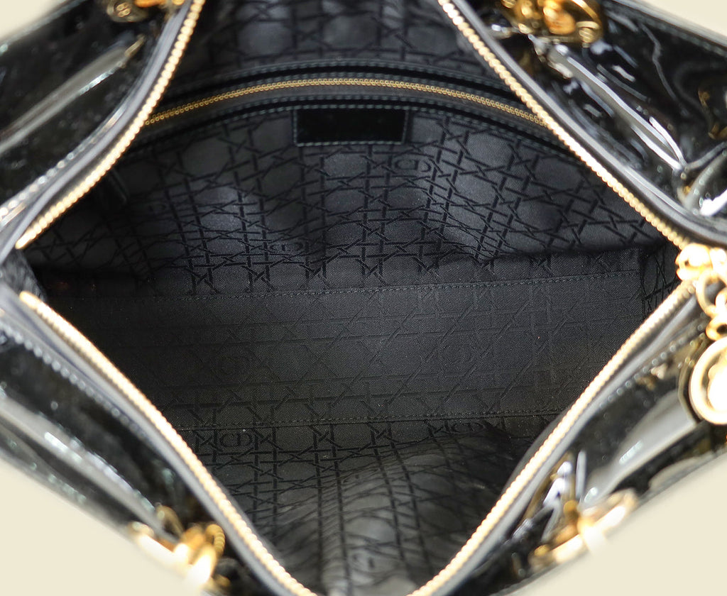 Christian Dior Black Lady Dior Large Bag