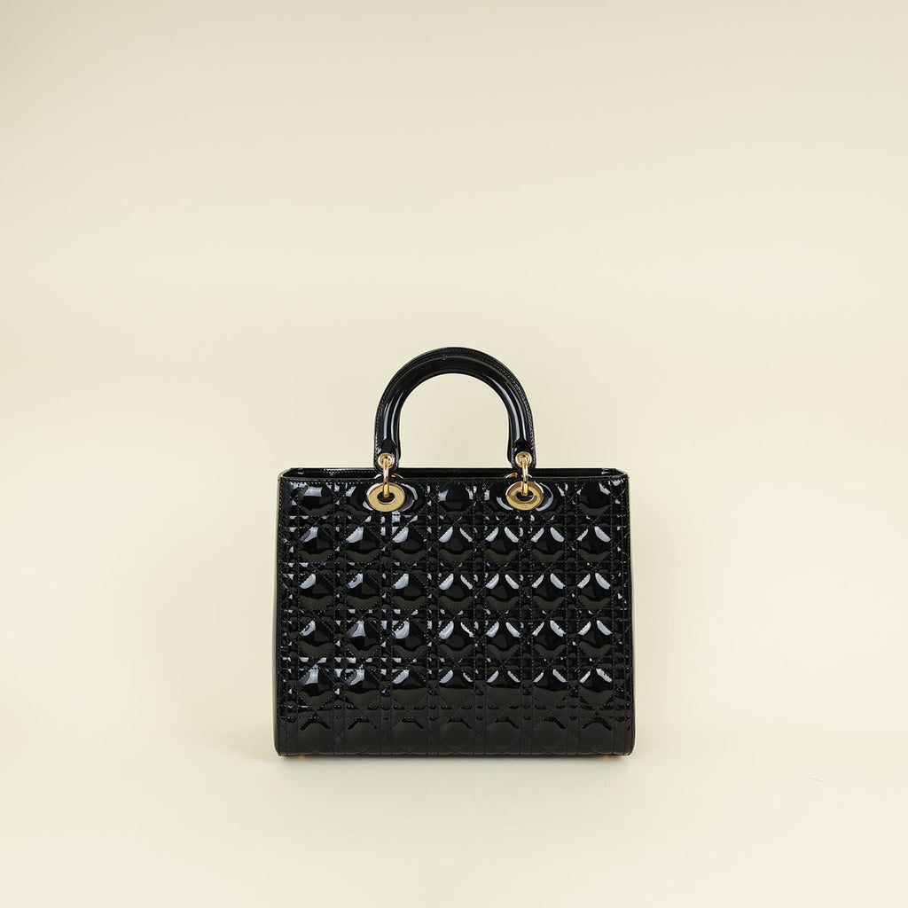 Christian Dior Black Lady Dior Large Bag