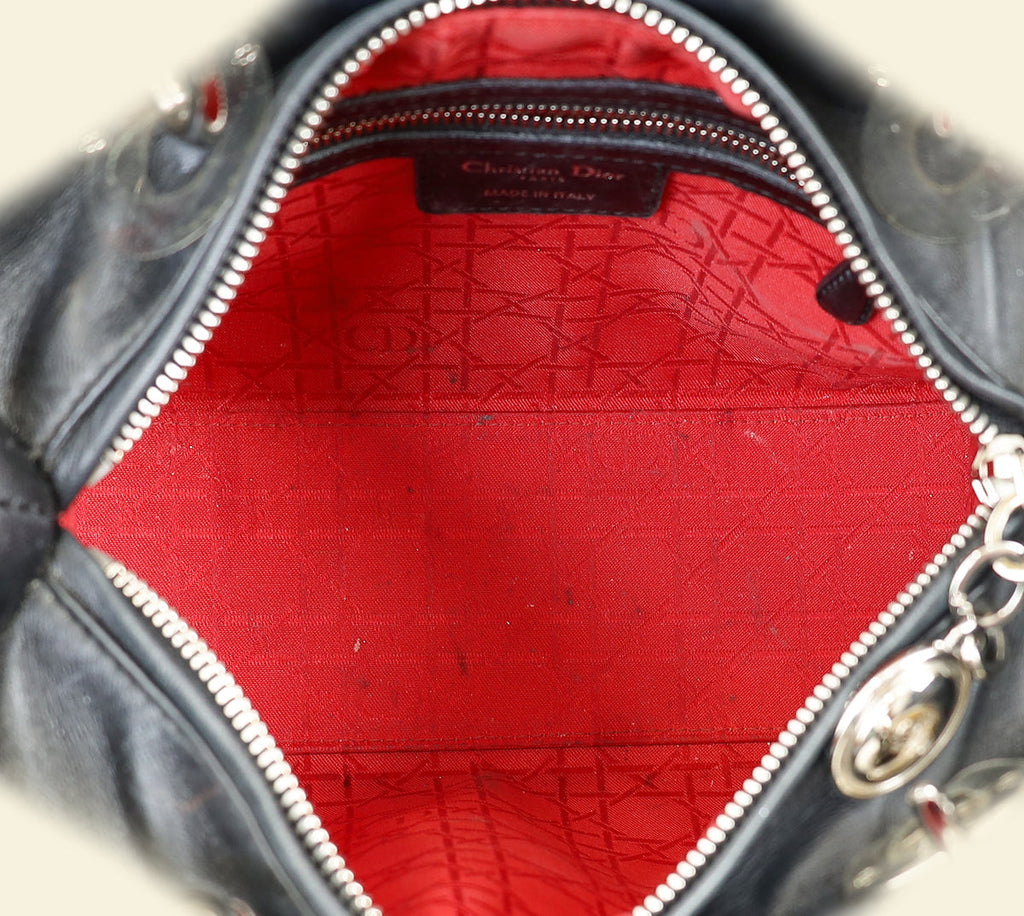 Christian Dior Black Lady Dior Medium Bag
