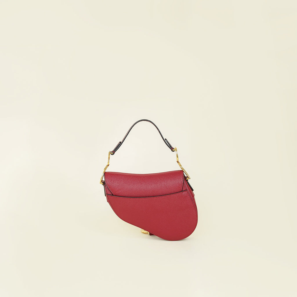 Christian Dior Red Mini Saddle Bag