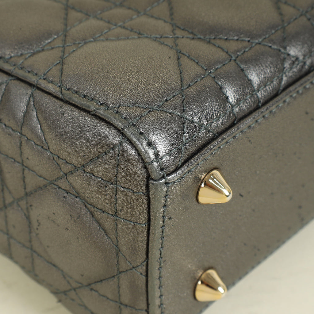 Christian Dior Metallic Asphalte My ABCDior Lady Dior Small Bag