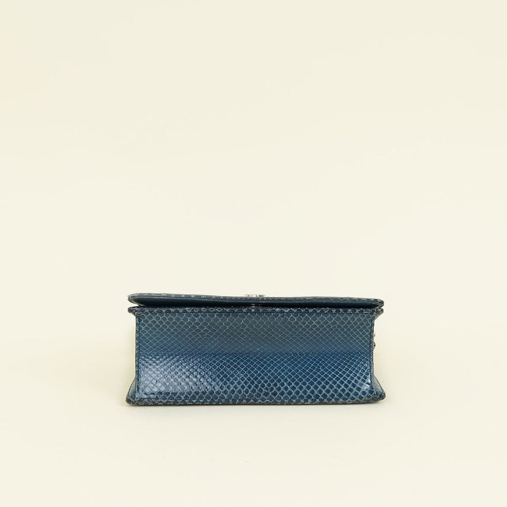 Christian Dior Blue Python Diorama Shoulder Bag
