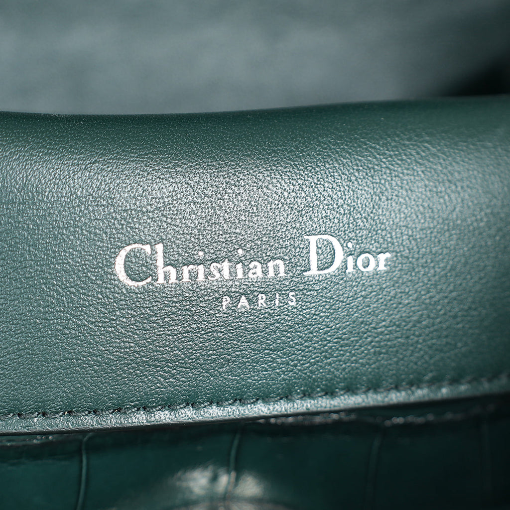 Christian Dior Forest Green Crocodile Mini Be Dior Bag