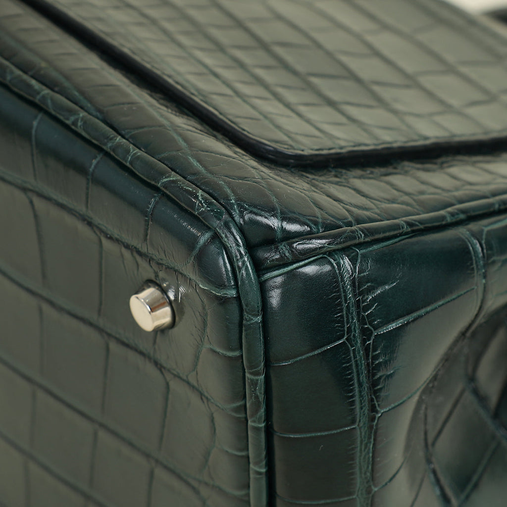 Christian Dior Forest Green Crocodile Mini Be Dior Bag