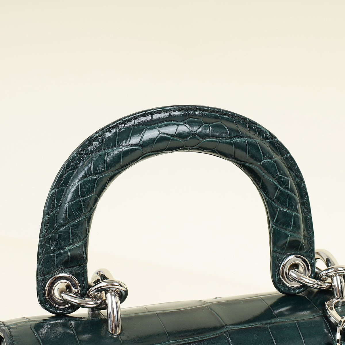 Christian Dior Forest Green Crocodile Mini Be Dior Bag