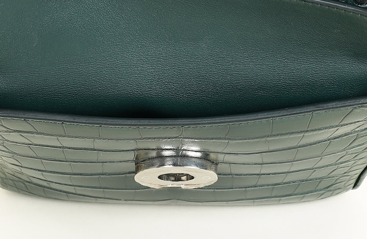 Christian Dior Forest Green Crocodile Mini Be Dior Bag