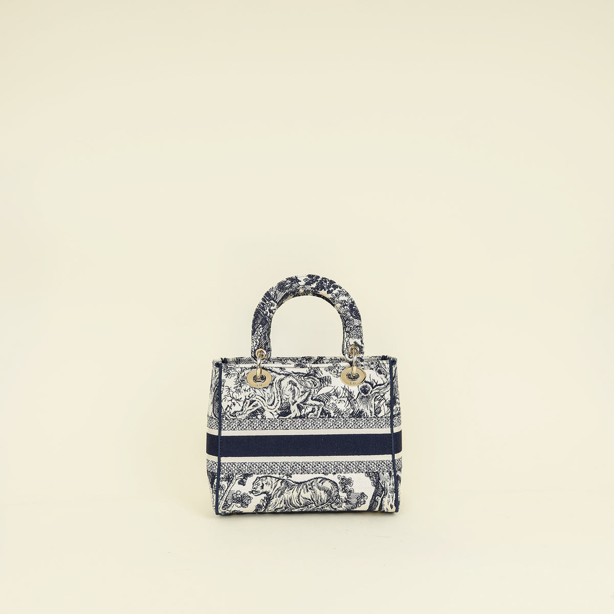 Christian Dior Bicolor Toile De Jouy Lady D-Lite Medium Bag
