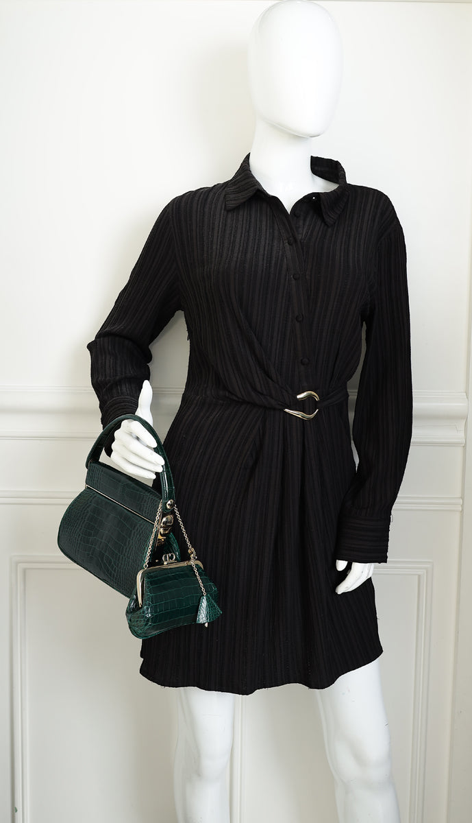 Christian Dior Emerald Green Babe Mini Alligator Bag w/ Pouch