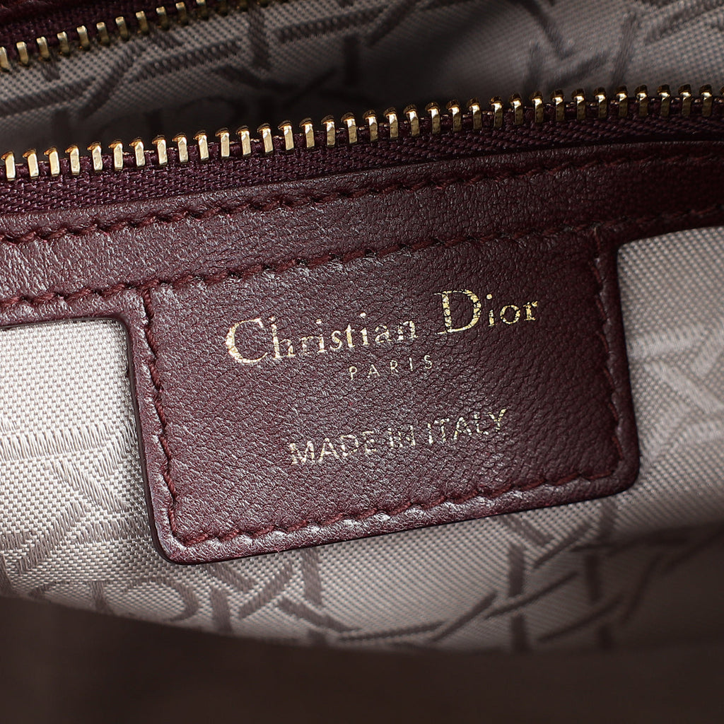 Christian Dior Burgundy Lady Dior Medium Bag