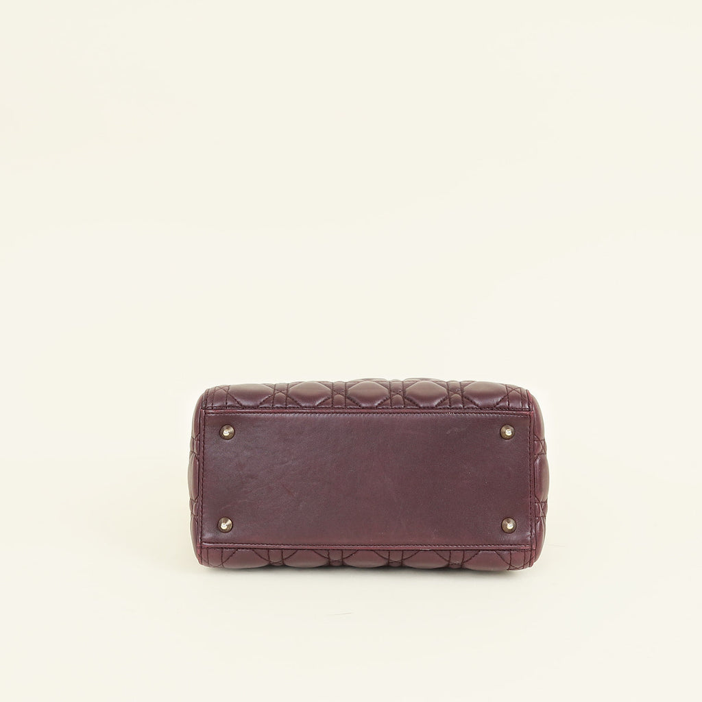 Christian Dior Burgundy Lady Dior Medium Bag