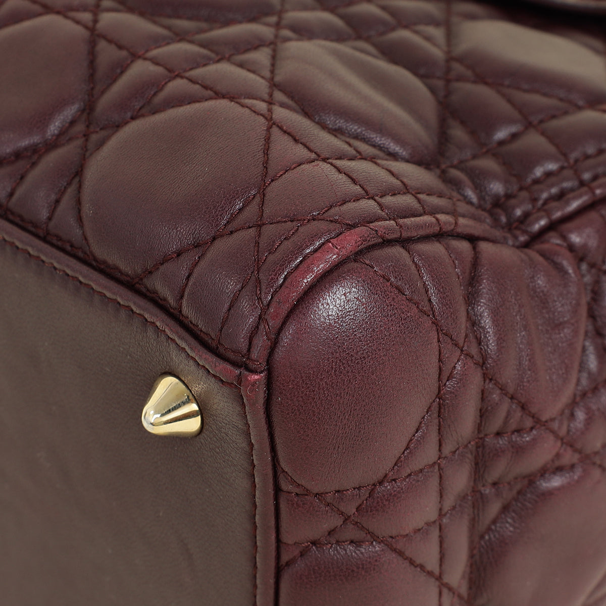 Christian Dior Burgundy Lady Dior Medium Bag