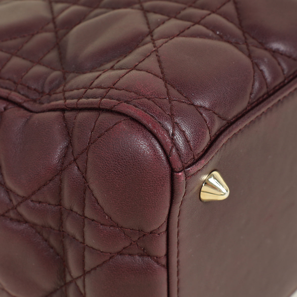 Christian Dior Burgundy Lady Dior Medium Bag