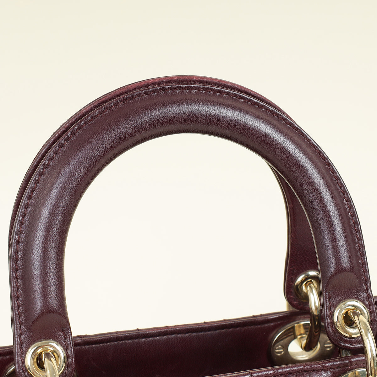 Christian Dior Burgundy Lady Dior Medium Bag