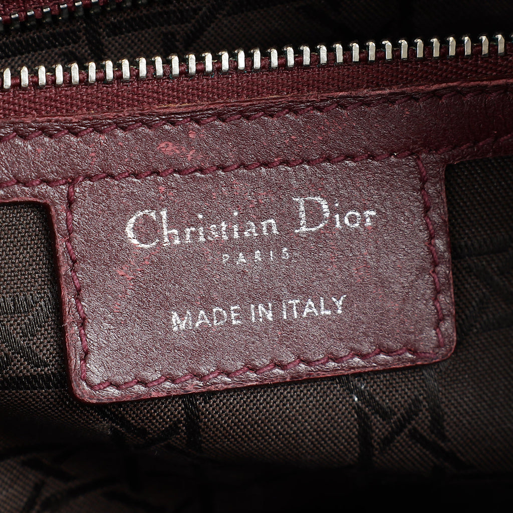Christian Dior Burgundy Lady Dior Medium Bag