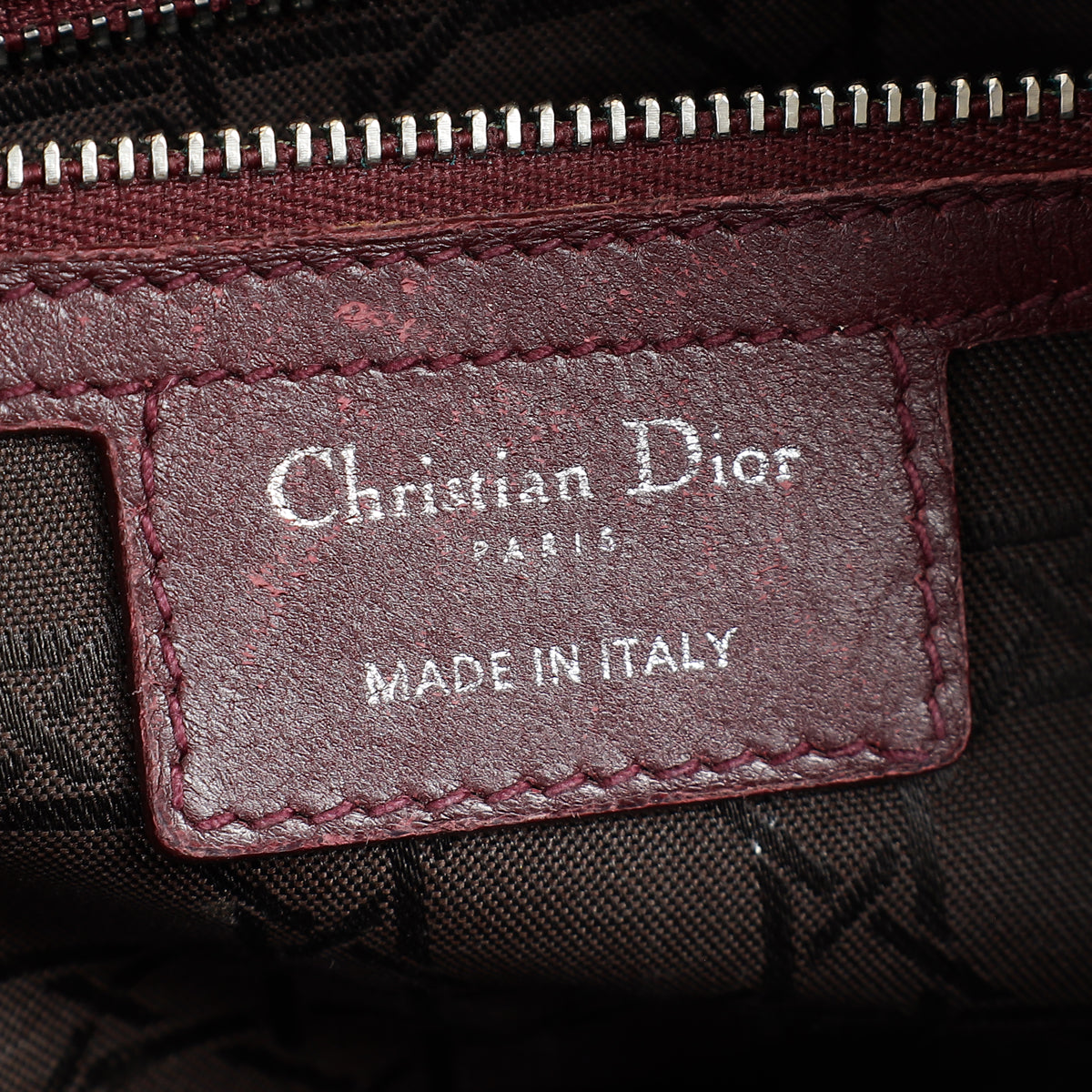 Christian Dior Burgundy Lady Dior Medium Bag