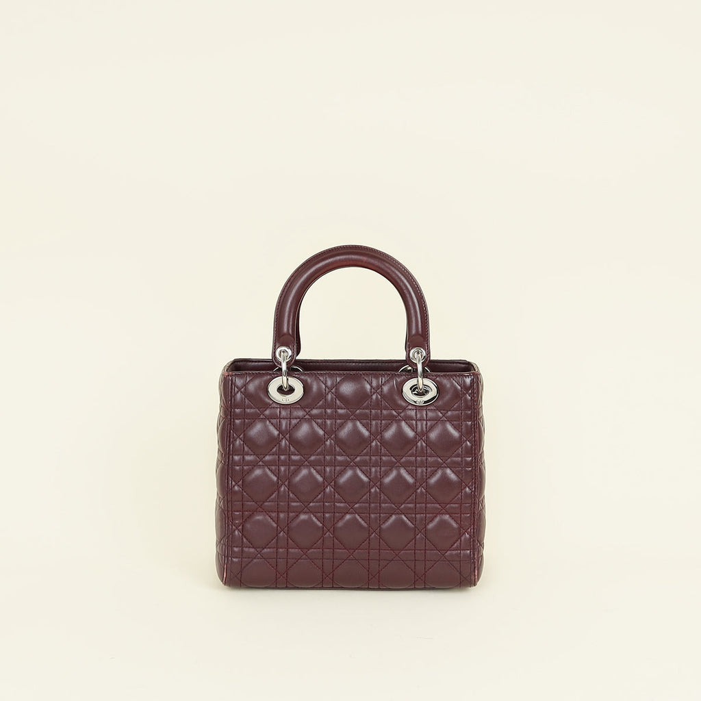 Christian Dior Burgundy Lady Dior Medium Bag