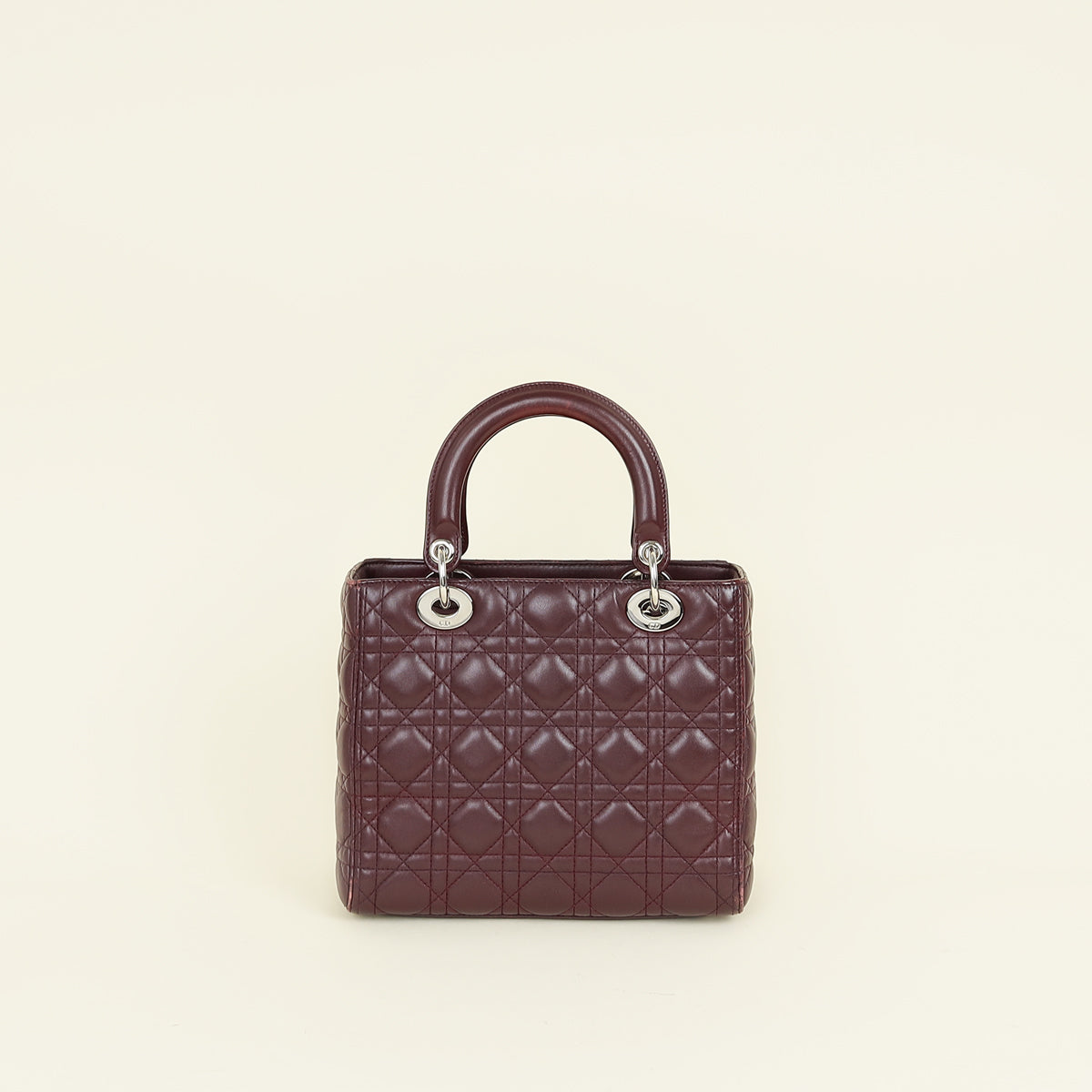 Christian Dior Burgundy Lady Dior Medium Bag