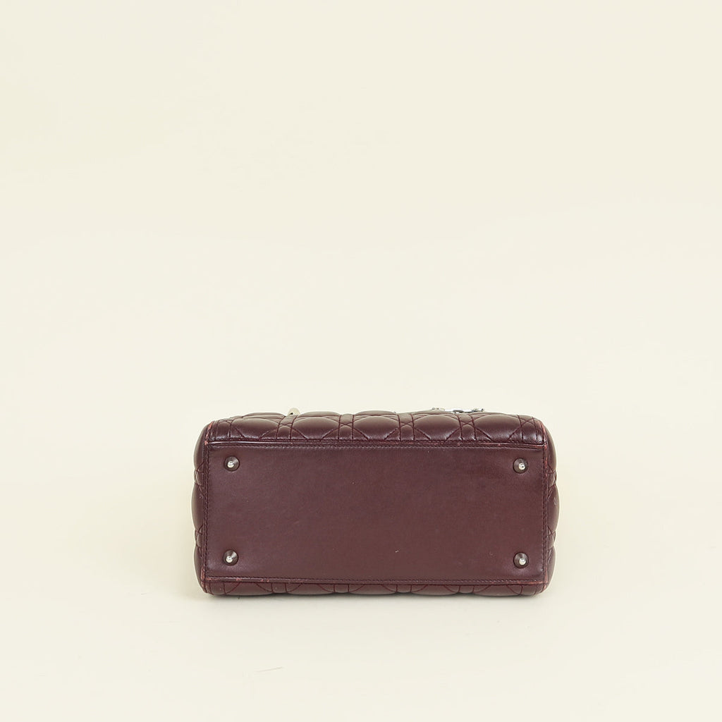 Christian Dior Burgundy Lady Dior Medium Bag
