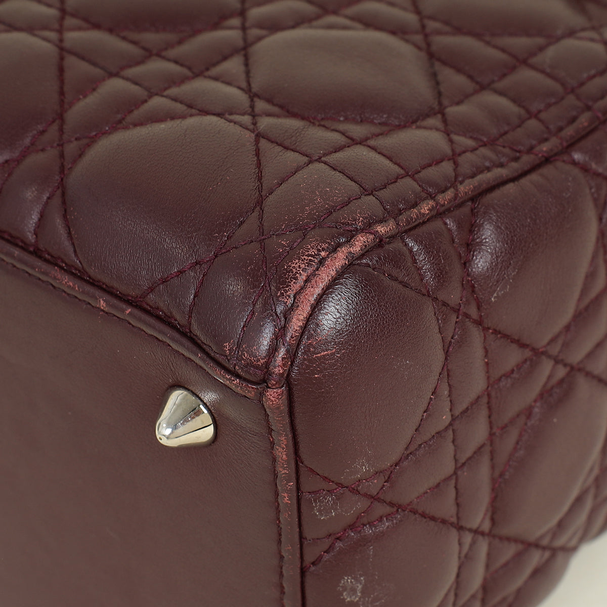 Christian Dior Burgundy Lady Dior Medium Bag
