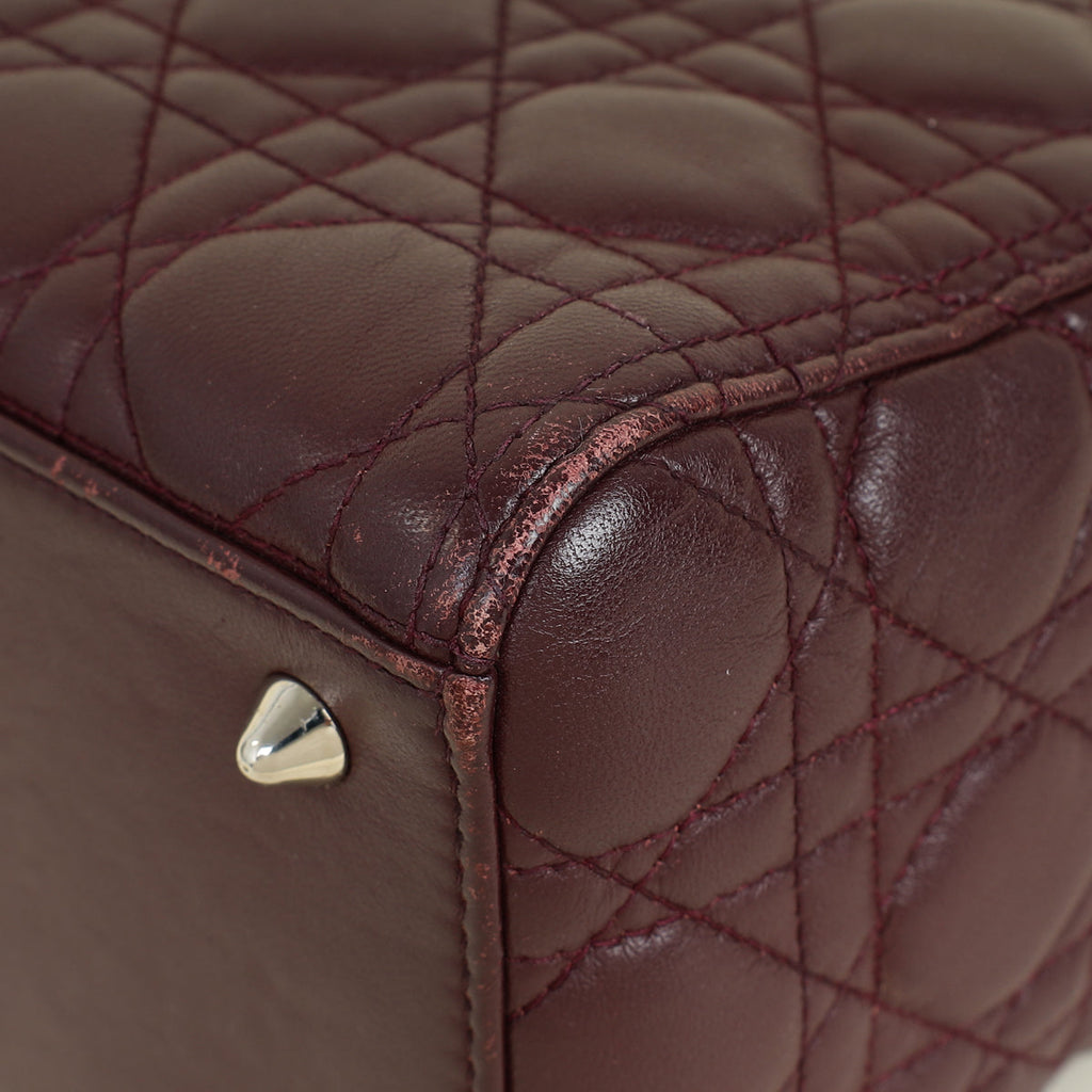 Christian Dior Burgundy Lady Dior Medium Bag