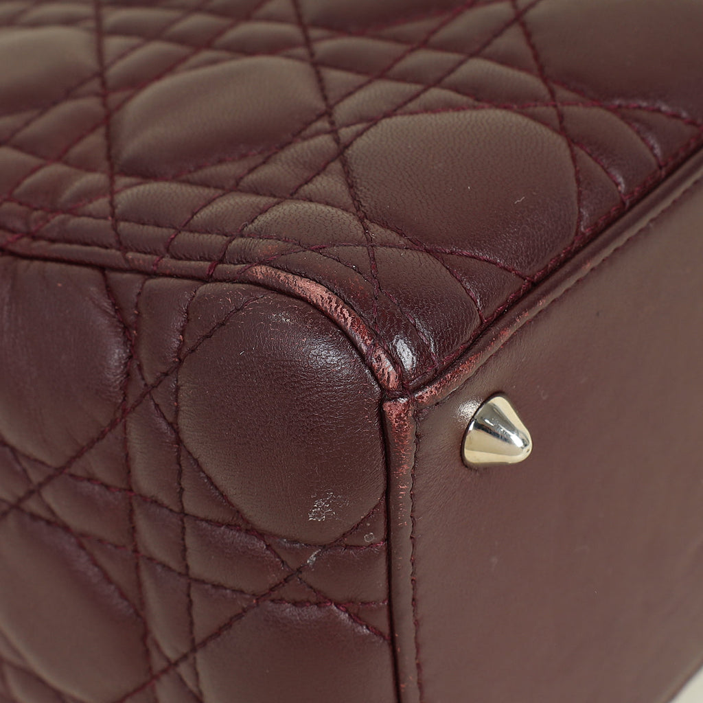 Christian Dior Burgundy Lady Dior Medium Bag