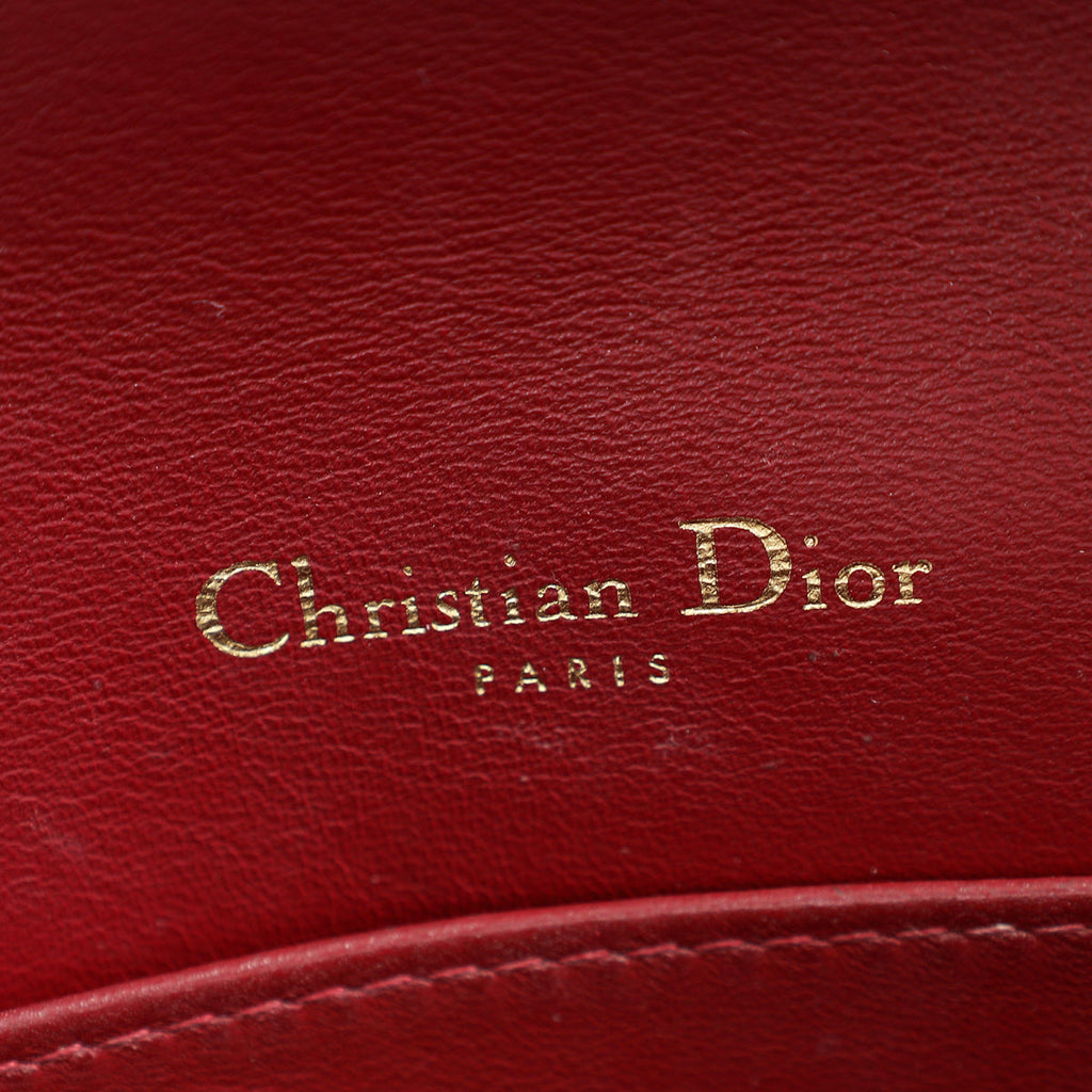 Christian Dior Cherry Red Lady Dior Chain Pouch