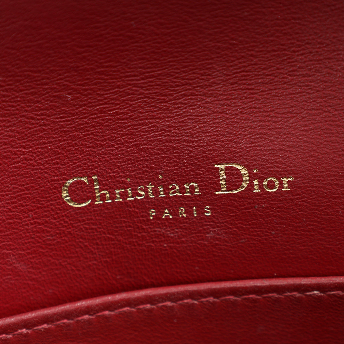 Christian Dior Cherry Red Lady Dior Chain Pouch
