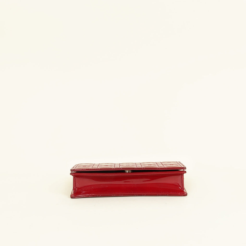 Christian Dior Cherry Red Lady Dior Chain Pouch