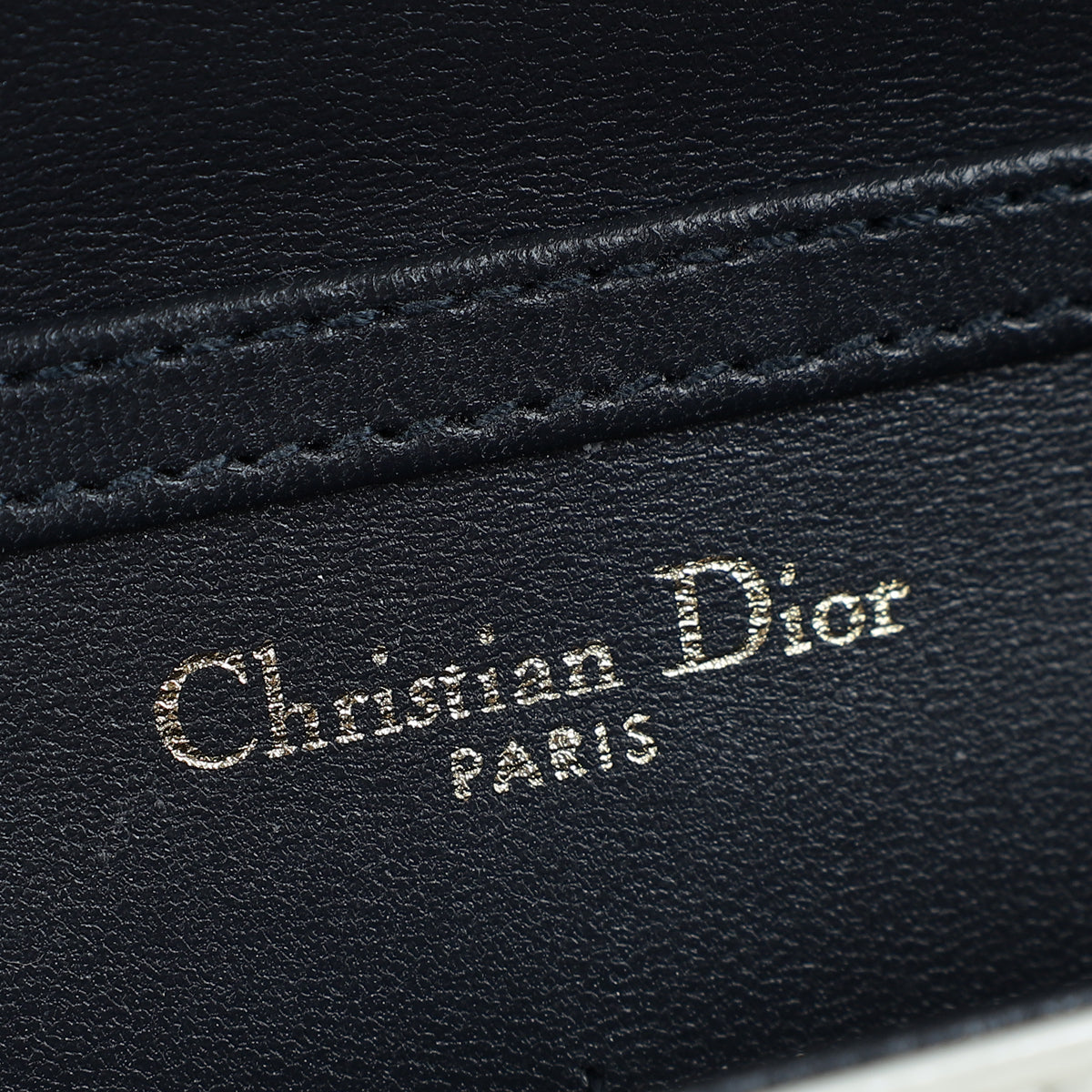 Christian Dior Metallic White Micro Cannage Diorama Wallet On Chain