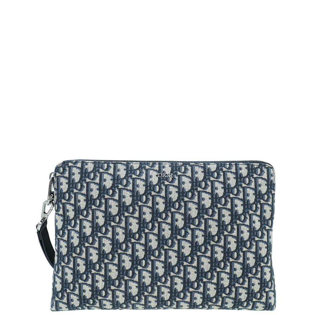Christian Dior Navy Blue Oblique Pouch
