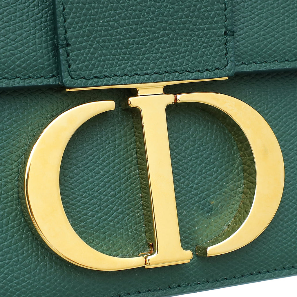 Christian Dior Dark Green 30 Montaigne Flap Medium Shoulder Bag