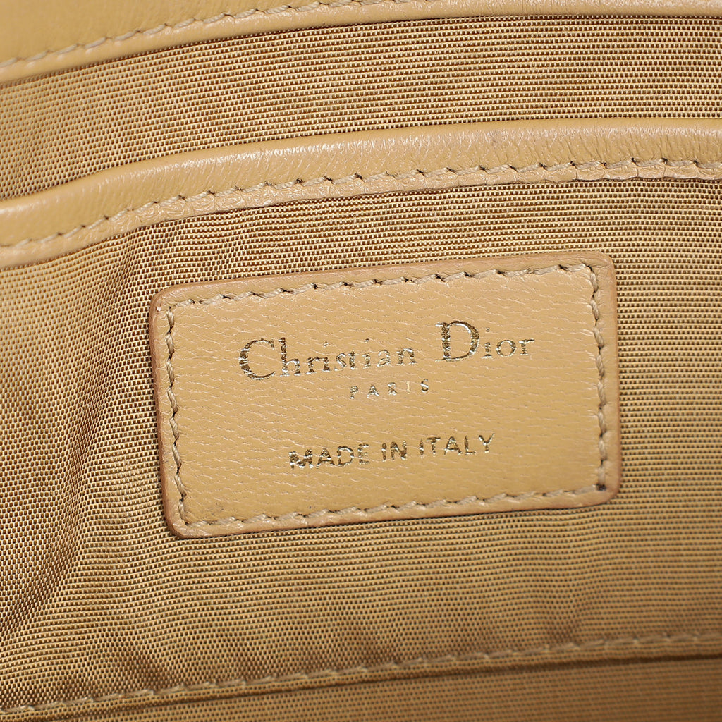 Christian Dior Beige Lady Dior Convertible Chain Clutch