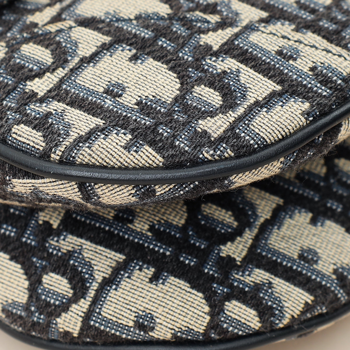 Christian Dior Navy Blue Oblique Mini Saddle Bag