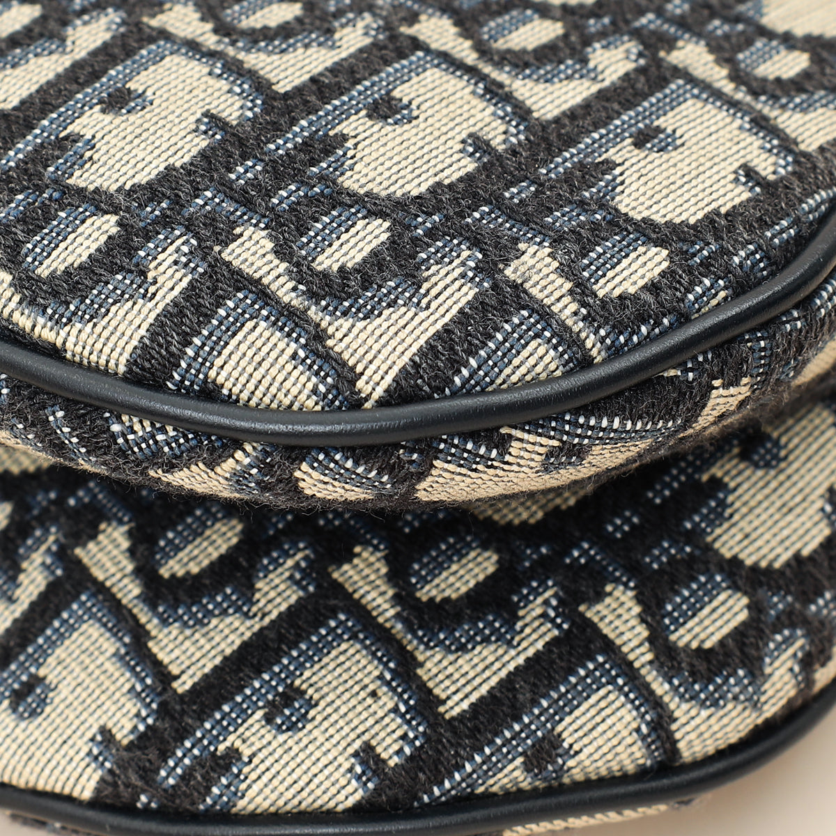 Christian Dior Navy Blue Oblique Mini Saddle Bag