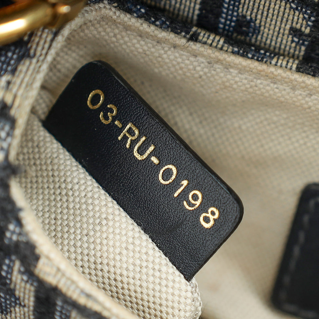 Christian Dior Navy Blue Oblique Saddle Mini Bag