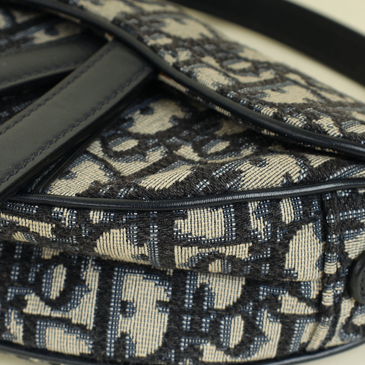 Christian Dior Navy Blue Oblique Saddle Mini Bag