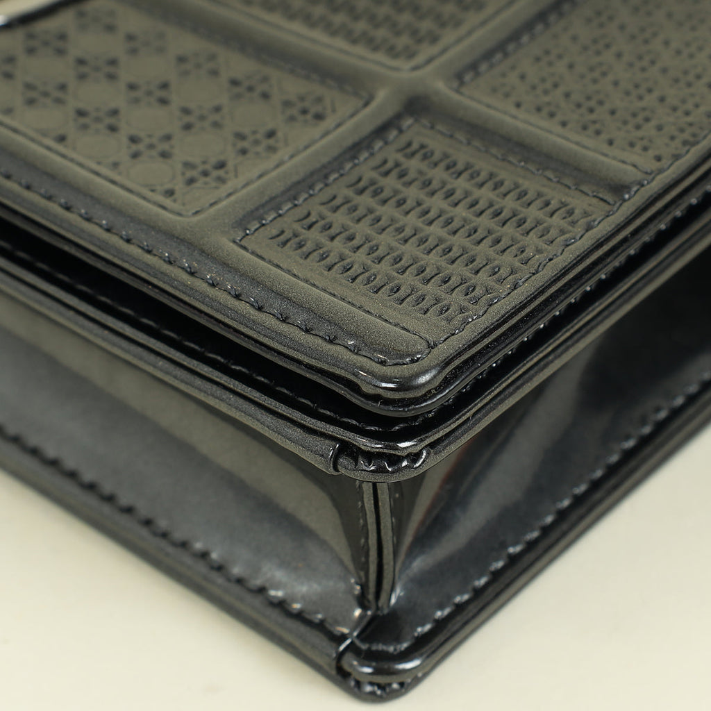 Christian Dior Dark Grey Diorama Micro Cannage Wallet On Chain