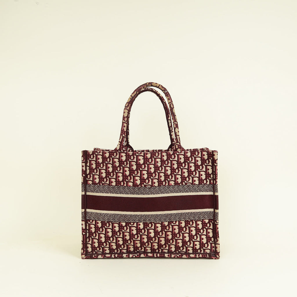 Christian Dior Burgundy Oblique Book Tote Medium Bag