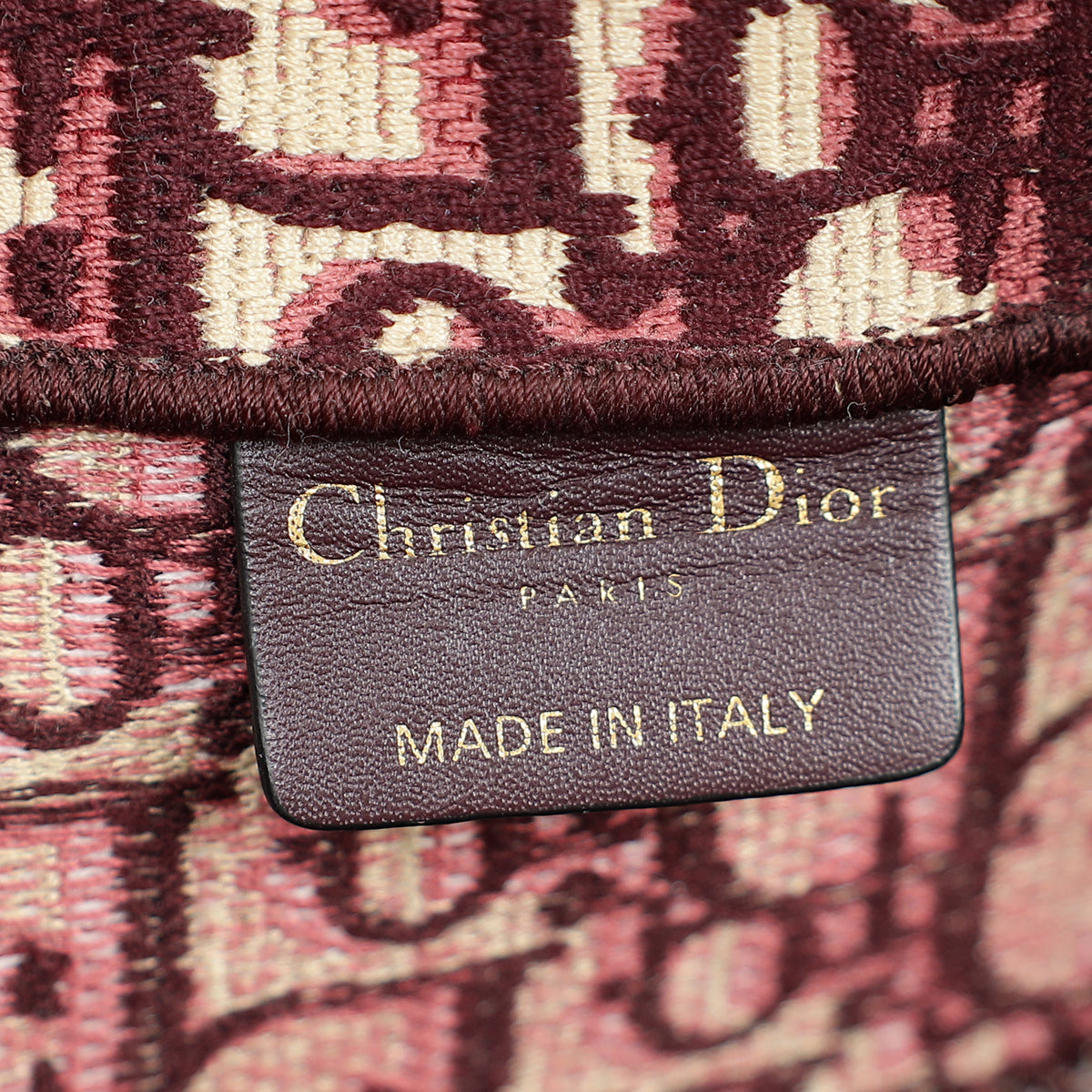 Christian Dior Burgundy Oblique Book Tote Medium Bag