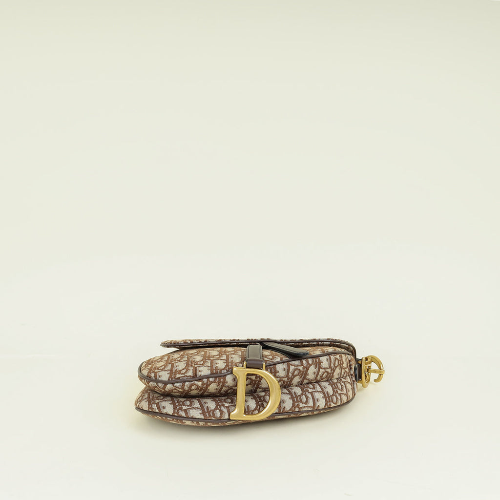 Christian Dior Brown Oblique Saddle Medium Bag