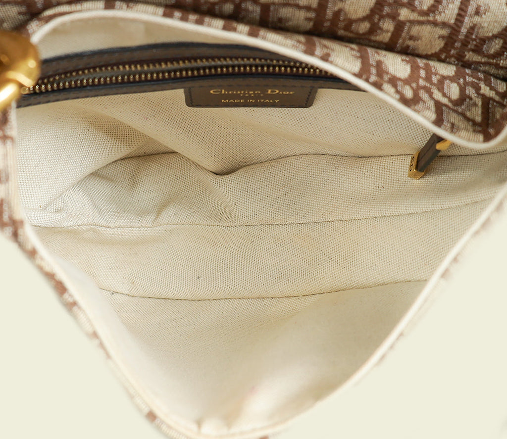 Christian Dior Brown Oblique Saddle Medium Bag
