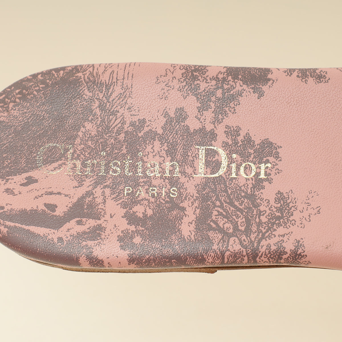 Christian Dior Light Pink Toile De Jouy Motif Dway Slide Mules 39.5
