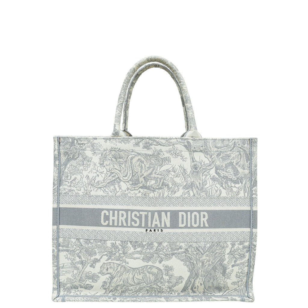 Christian Dior Bicolor Toile De Jouy Book Tote Large Bag