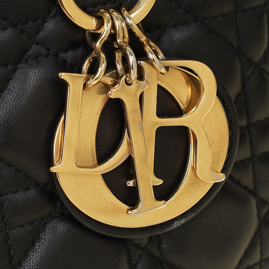 Christian Dior Black Lady Dior Medium Bag