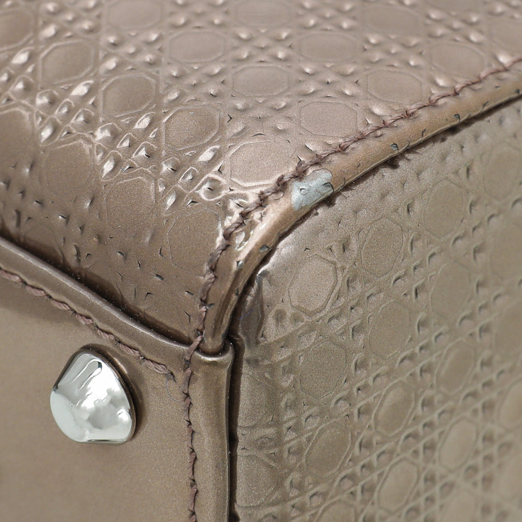 Christian Dior Bronze Micro Cannage Lady Dior Chain Mini Bag