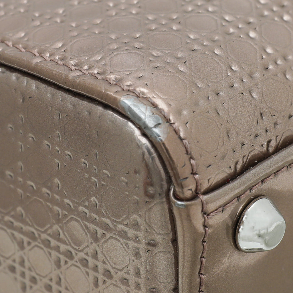 Christian Dior Bronze Micro Cannage Lady Dior Chain Mini Bag