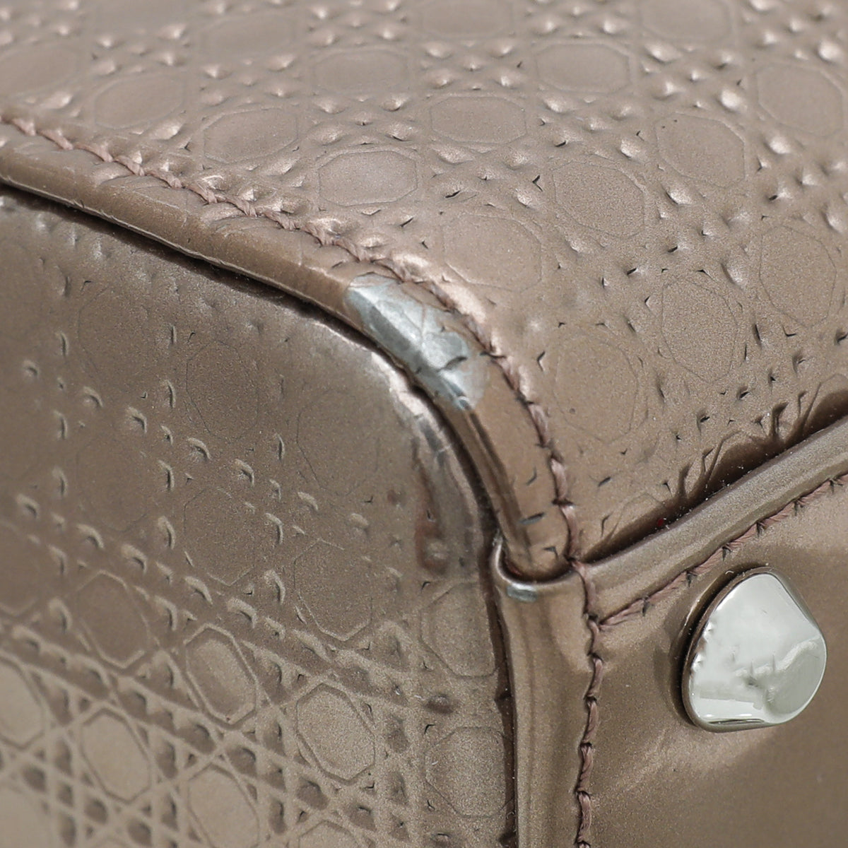 Christian Dior Bronze Micro Cannage Lady Dior Chain Mini Bag