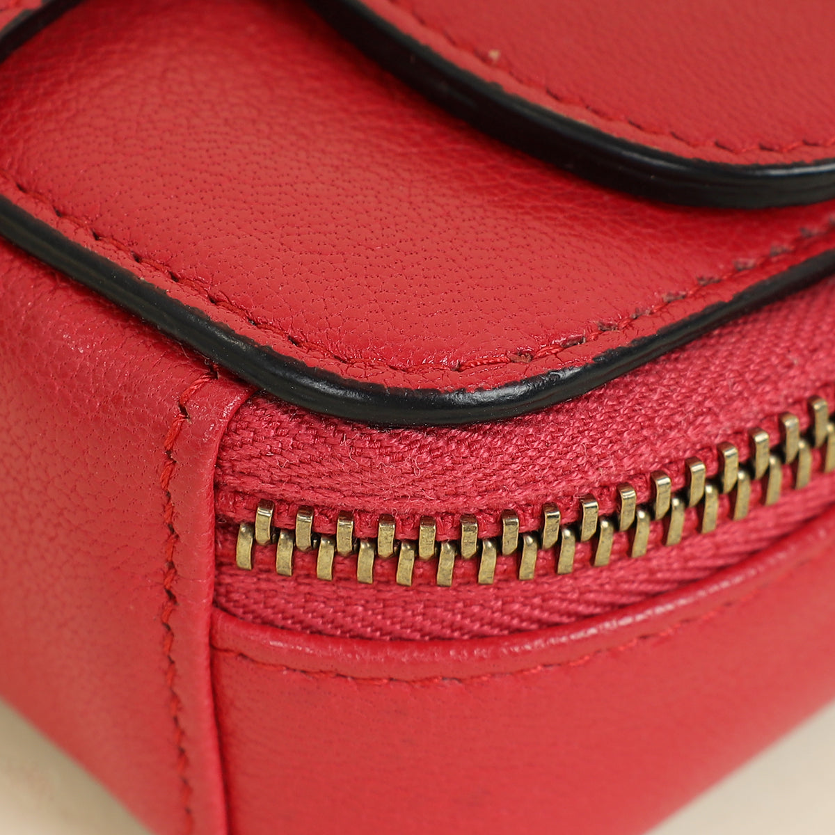 Christian Dior Red Mini Saddle Shoulder Strap Pouch