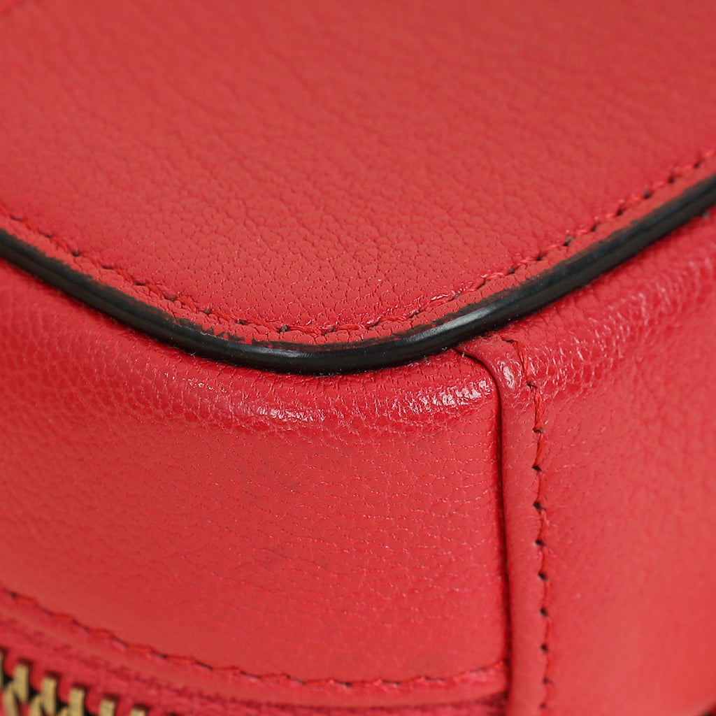 Christian Dior Red Mini Saddle Shoulder Strap Pouch